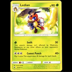 Ledian 10/147 Non Holo Rare Sun and Moon Burning Shadows Pokemon Card