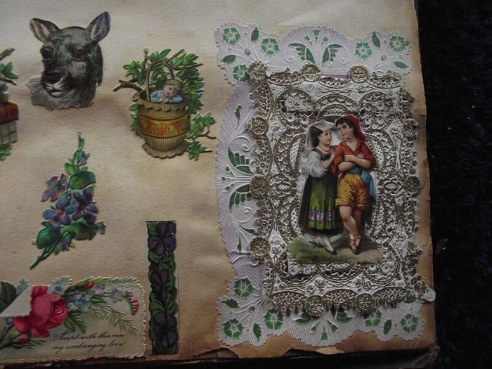 Victorian/Edwardian Album of colourful scraps - Circa 1890's/1900's