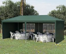 6 x 3M Party Tent Gazebo - Side Panels & Windows - Outdoor Canopy - Green