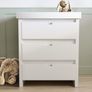 White Pine Wood Changing Unit with 3 Handleless Drawers Image 3