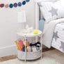 Round Storage End Table, Dusty Pink With Heather Grey Fabric, 44.96 cm D x 44.96 cm W x 48 cm H Image 9
