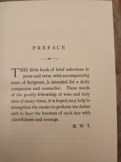 Daily Strenght For Daily Needs. By Mary W. Tileston. Hardback With Dustjacket In Good Condition.