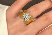 Crystal Statement Gold Tone Ring