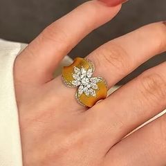 Crystal Statement Gold Tone Ring