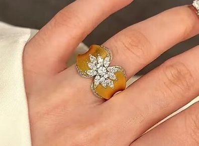 Crystal Statement Gold Tone Ring