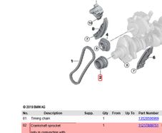 m57 crankshaft sprocket o ring seal