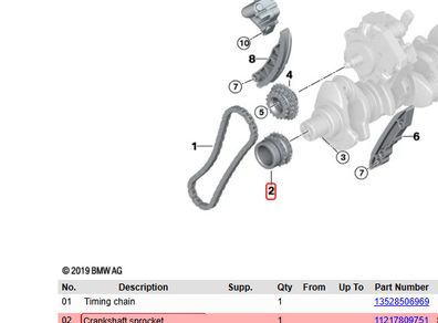m57 crankshaft sprocket o ring seal