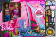 New:  Barbie Let's Go Camping Tent Playset with 2 Dolls