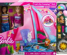 New:  Barbie Let's Go Camping Tent Playset with 2 Dolls