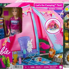 New:  Barbie Let's Go Camping Tent Playset with 2 Dolls