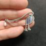Pat Cheney for Malcolm Gray Modernist Silver and Enamel With Pearl Drop Brooch Image 2