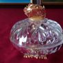 Killarney Crystal Cut Crystal Glass Happy Birthday Lidded Jewelry Dish / Bowl With 22 Carat Gold Cover Handle and Footed Base Finishing Made In Ireland Image 3