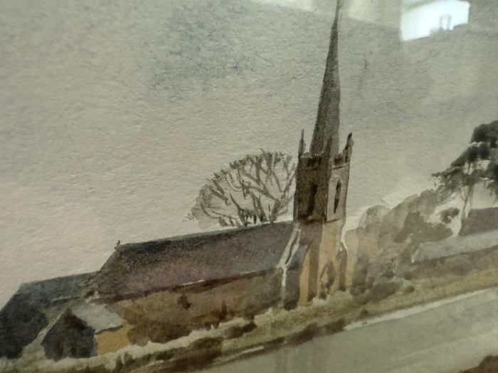 Original Signed Watercolour by TOM KERR MBE Killough Harbour with St Annes Church, County Down