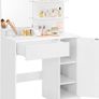 dressing table with mirror, storage compartment, 1 drawer, 2 shelves, white Image 5