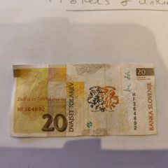 1992 Slovenian 20 Tolarjev Banknote Slovenia Currency Scientist Note Vajkard
