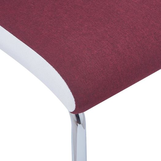 Cantilever Dining Chairs 6 pcs Wine Red Fabric