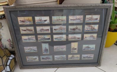Wills cigarette cards The World's Dreadnoughts beautifully framed
