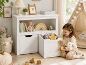 Kids Bookcase & Toy Storage Unit with Pull-Out Storage Boxes
