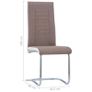 Cantilever Dining Chairs 6 pcs Brown Fabric Image 8