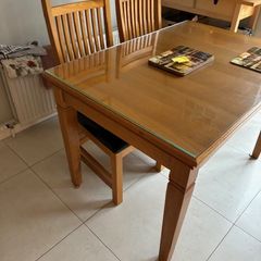 Solid Oak Kitchen Table & Chairs