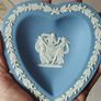 Vintage Wedgwood blue jasper stoneware two-piece set of vases and trifle saucers. Image 4