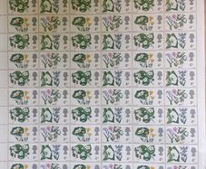 Sheets of Vintage UK Postage Stamps