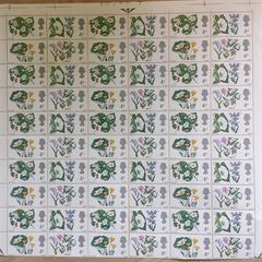 Sheets of Vintage UK Postage Stamps