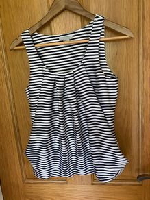 H&M Elegant Navy & White Stripe Sleeveless Top