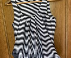 H&M Elegant Navy & White Stripe Sleeveless Top