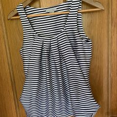 H&M Elegant Navy & White Stripe Sleeveless Top