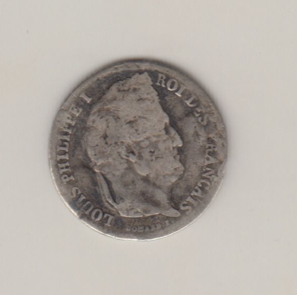France,1832 1/4F, 90% silver  small coin (no. 434 )
