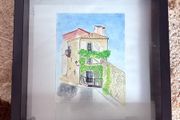 Watercolour - Corner house (paint 17/13.5cm frame 25/25)