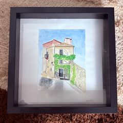Watercolour - Corner house (paint 17/13.5cm frame 25/25)