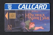 1996 Ireland 10 unit Walt Disney's new film "The Hunchback of Notre Dame" (Gemplus GEM1) Call Card Used. Telecom Eireann card number 1132
