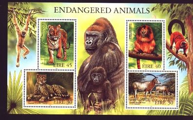 1998 Ireland Endangered Animals Commemorative Stamps Miniature Sheet Mint Never Hinged (MNH)