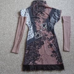 Stunning ladies viscosa print evening dress new