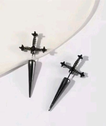Rhinestone sword earrings