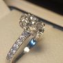 14ct White Gold 2.24 carat Lab Diamond Solitaire Ring With Diamond Svcents Image 2