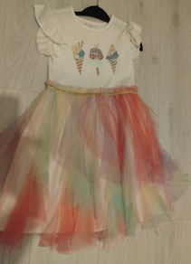 Pink net dress size 7-8