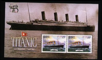 1999 Ireland Australia '99 (Exhibition) overprinted on Titanic Commemorative Stamps Miniature Sheet (MS31) Mint Never Hinged (MNH)