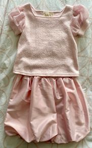 Pink skirt, top and hairband size 8y