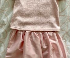 Pink skirt, top and hairband size 8y