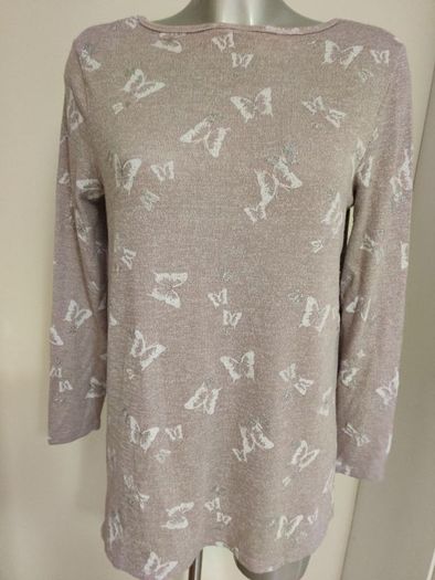 Gina Benotti dusty pink butterflies pattern top size UK10/12 EU38 Postage included