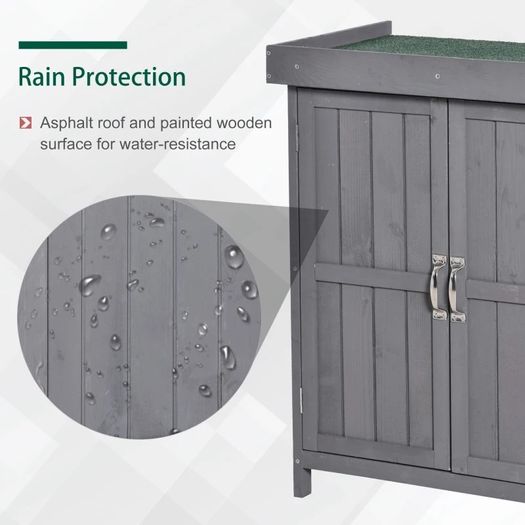 Outdoor Garden Storage Shed Tool Wooden Box Double Doors (FREE SHIPPING)