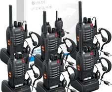 6Pack Professional Walkie Talkies for Adults Rechargeable Walkie Talkies Best 16CH Walkie Talkie Long Rang VOX Radio Walky Talky With Earpieces Wonderful Gifts For Adults Kids etc
