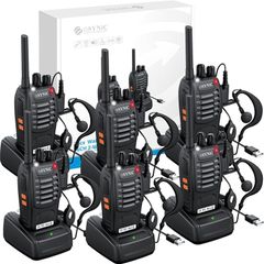 6Pack Professional Walkie Talkies for Adults Rechargeable Walkie Talkies Best 16CH Walkie Talkie Long Rang VOX Radio Walky Talky With Earpieces Wonderful Gifts For Adults Kids etc