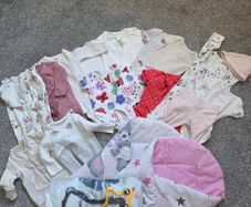 Newborn clothes, swaddles, blanket