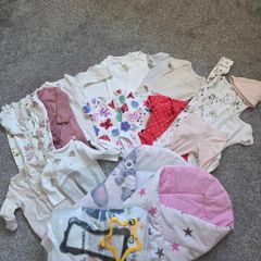 Newborn clothes, swaddles, blanket