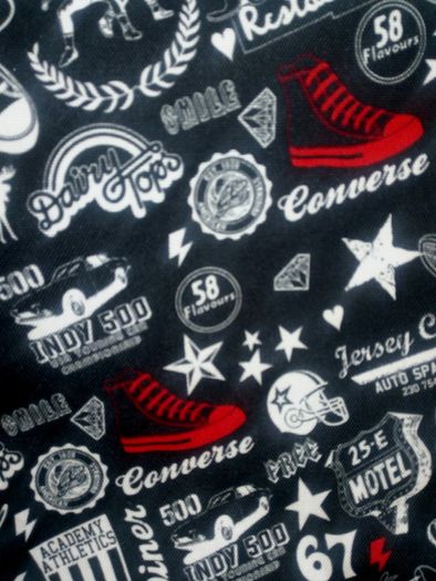 Large LIMITED EDITION Converse Chuck Taylor All Star American Glitch Multi Logo Black/White and Red, School/Reporter's/Laptop/Satchel/Messenger Bag