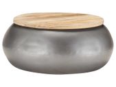 Coffee Table Grey 68x68x30 cm Solid Mango Wood